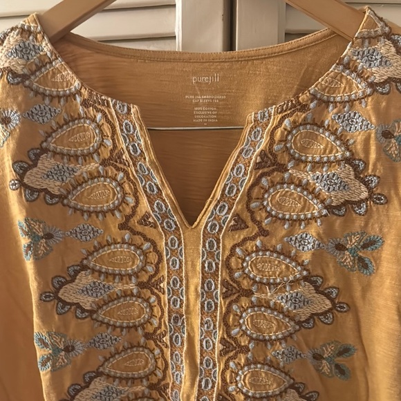 Embroidered Yellow Women's Top - Picture 2 of 4
